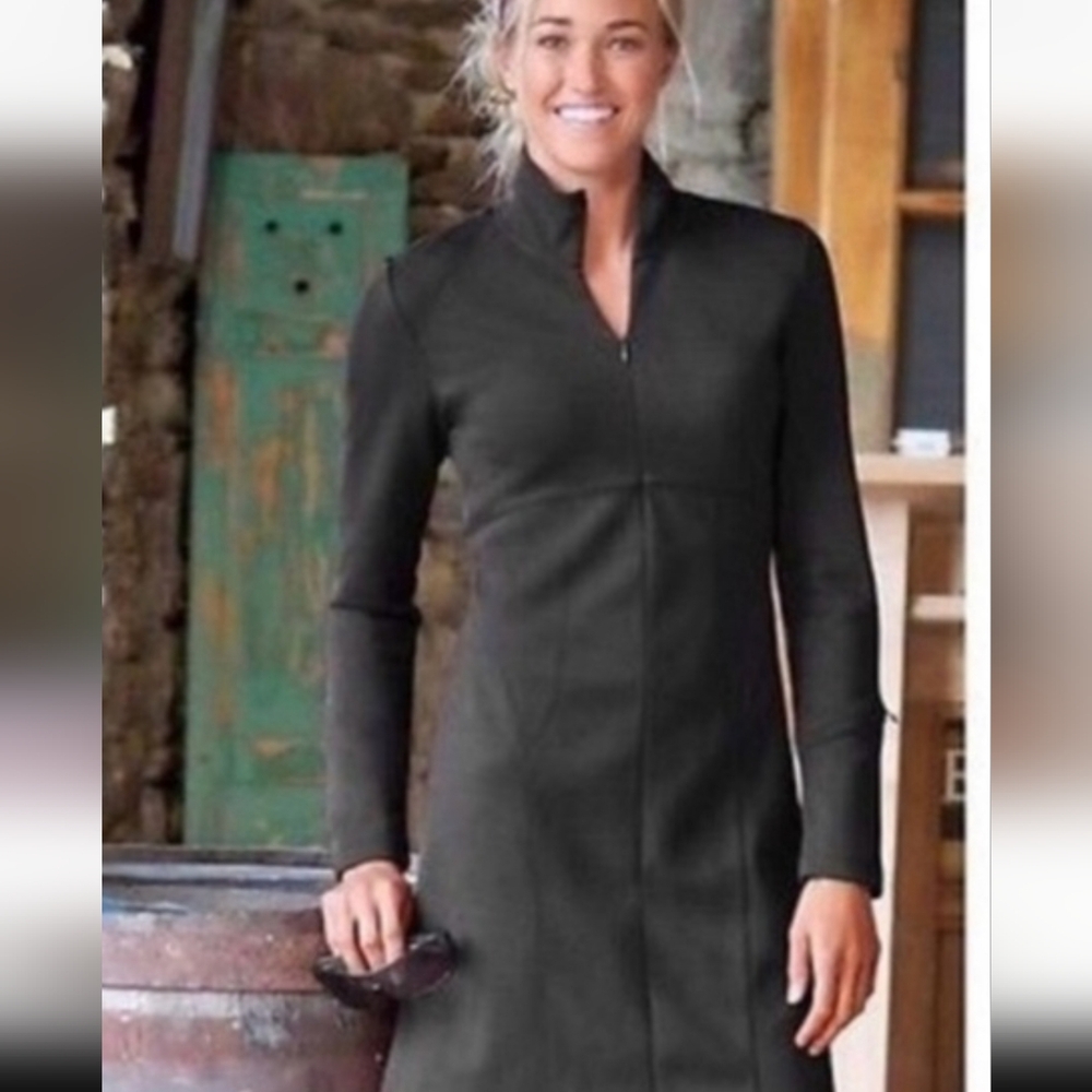 Athleta Cassidy Ponte Knit Gray Dress Size SP Long Sleeve Zipper Pocket S /P